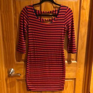 Small Soprano Red/Navy Striped Dress